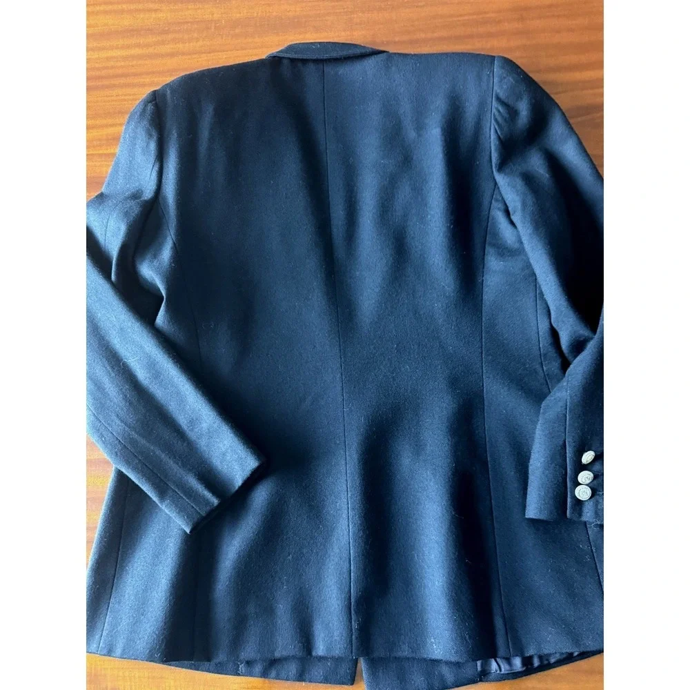 Vintage Liz Claiborne Collection Women's Size 6 Black Wool Double-Breasted Lined